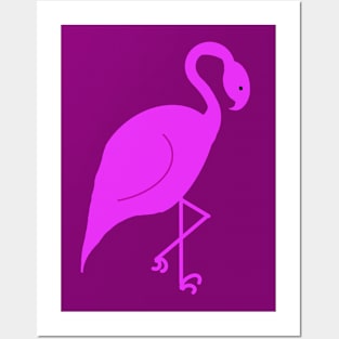 Bold and Bright Pink Flamingo Posters and Art